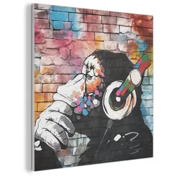 AKUSTIKBILD Affe - Graffiti - Musik Wandbilder 60x60 cm