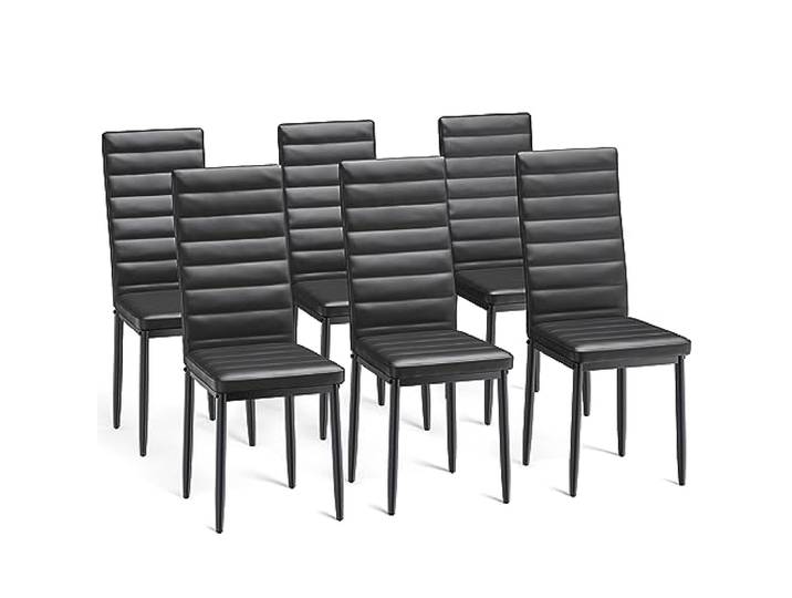 Bealife Esszimmerstühle 6er-Set, Esszimmerstühle-Set für Küche, Esszimmer, Esszimmerstuhl aus Kunstleder mit hoher Rückenlehne, modern, (Black, 6)