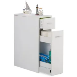 Relaxdays Weißer Nischenschrank Weiß,Silber