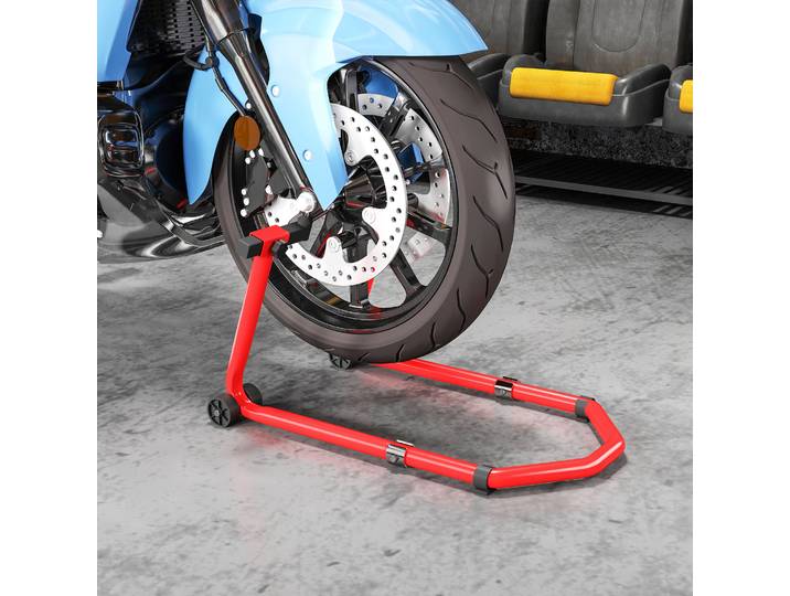 HOMCOM Béquille Moto Acier 390kg Réglable Rouge