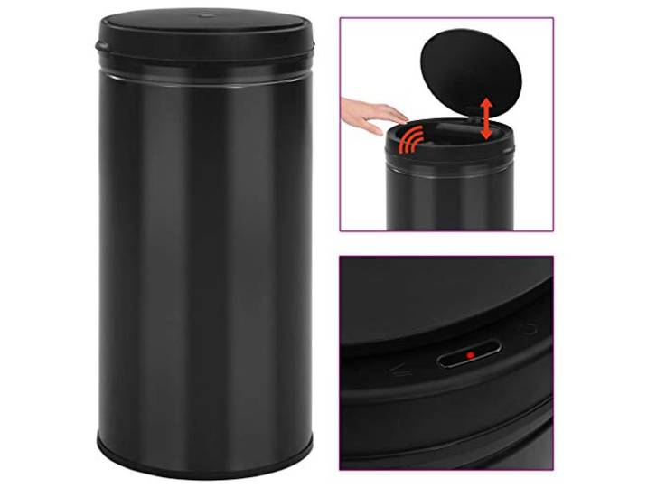 vidaXL Automatischer Sensor-Mülleimer 70 L Kohlenstoffstahl Schwarz