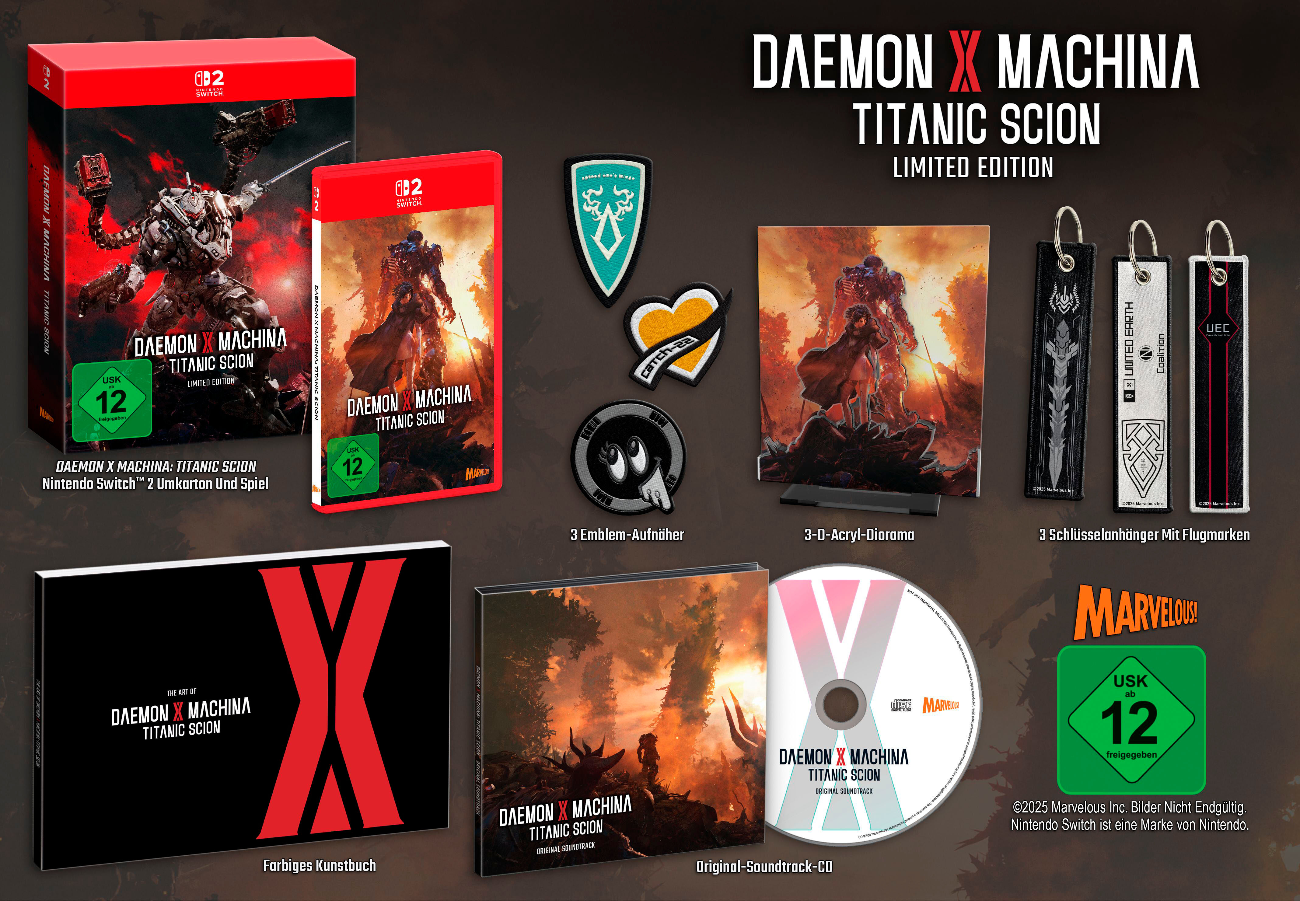 MARVELOUS GAMES Spielesoftware "Daemon X Machina: Titanic Scion Limited Edition (Switch 2)", rot (weiß, neutral), Nintendo Switch 2, Spielesoftware, Spielesoftware