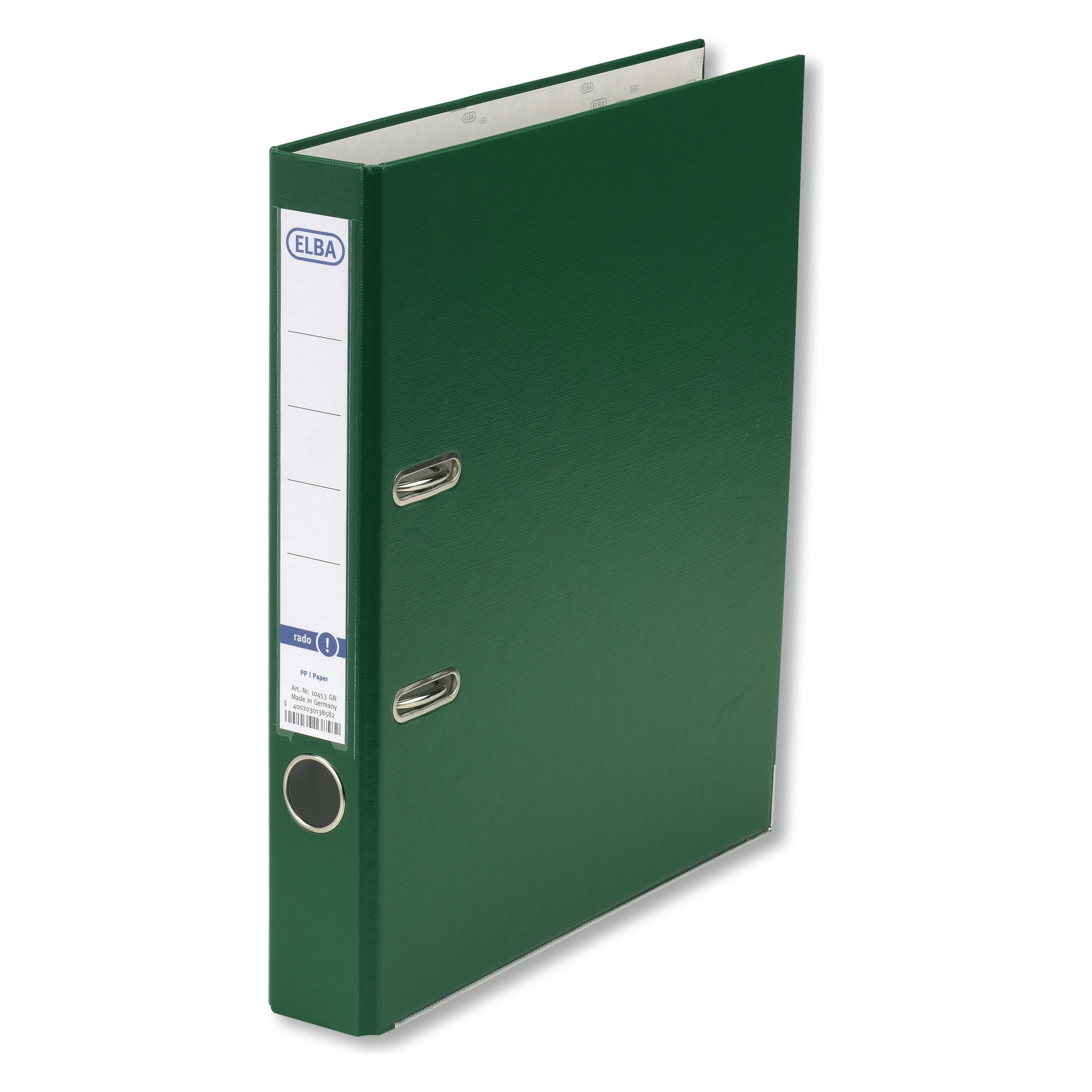 Elba Ordner smart PP-Papier, Rückenbreite: 50 mm, grün DIN A4, Einband aussen PP (A4, 50 mm, 1 Stk.) (100023255)