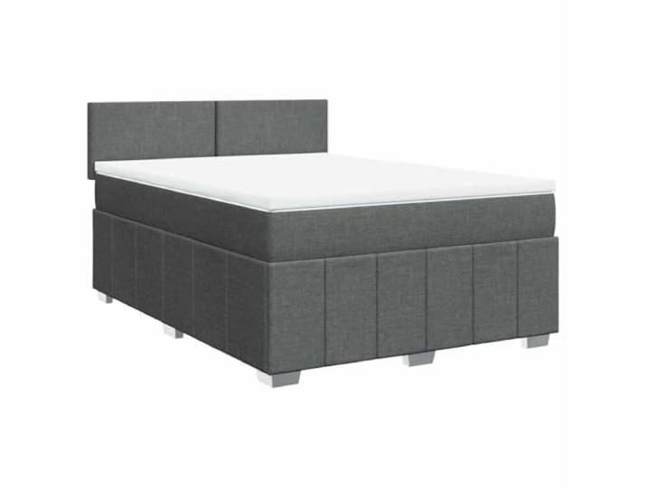 Makastle Boxspringbett mit Matratze Dunkelgrau 140x190 cm Taschenfederkernmatratze