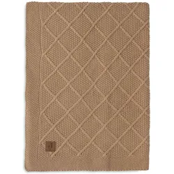 Jollein, Babydecke, Decke Gitterbett Check Knit - 75x100 cm - Biscuit (100 x 75 cm)