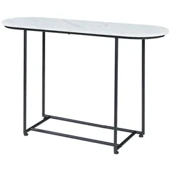 Helloshop26 - Konsolentisch 120 x 40 x 75 cm MDF mit weißer Marmoroptik