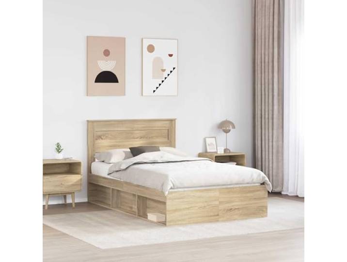 SKTQYQO Bettgestell 120 x 190 cm, Kiefer massiv Minimalistisches Design, klare Linien, geeignet für moderne Zimmer, elegante rechteckige Struktur