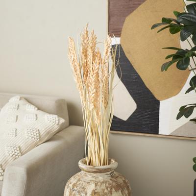 ARCILLA ELEMENTAL Pink or Orange Dried Plant Tall Floral Bouquet Home Decor Natural Foliage with Cream Stems