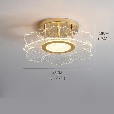 LED-Deckenleuchten Blumenform Kronleuchter 45cm Kreisdesign, moderne LED-Deckenleuchten für Wohnzimmer Lampe Acryl Schlafzimmer Studie warme Beleuchtung