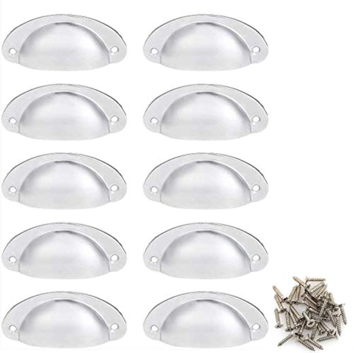 Dailygoods Vintage Antieke Shell Knoppen - Witte Ladehandgrepen - 10-Pack