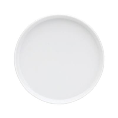 Avet 4er-Set Teller 20 cm, weißes Porzellan mit vertikalem Rand, elliptisch – elps20