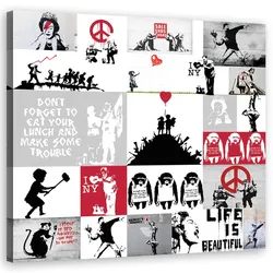 WANDBILD banksy street art graffiti collage