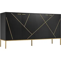 SIDEBOARD mit goldenen geometrischen Mustern