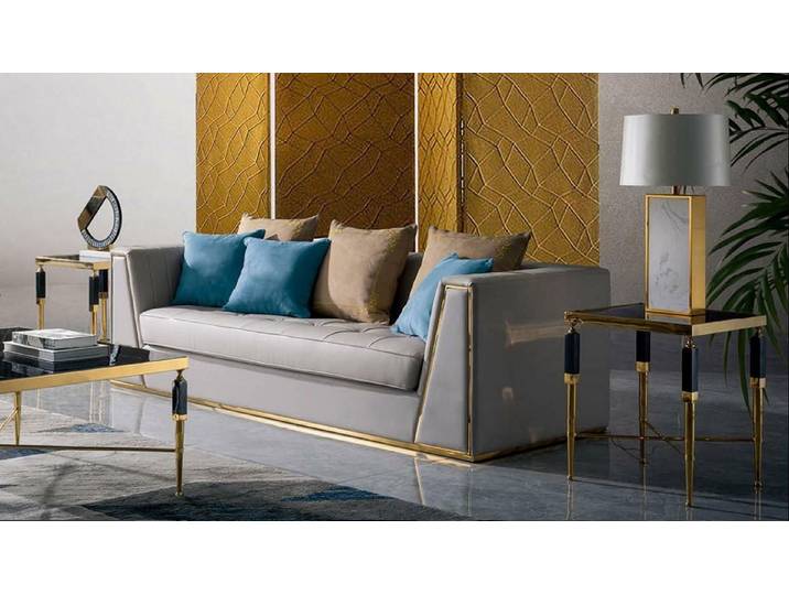 Xlmoebel 3-Sitzer Schwarzes Leder Sofa mit modernem Design von XLMOEBEL, 3-Sitzer 1 Teile, Made in Europa