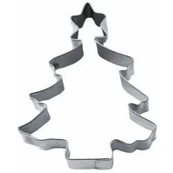 Städter Ausstecher Tannenbaum mit Stern, Ausstechform, Plätzchenform, Keks, Plätzchen, Edelstahl, 6 cm, 054202