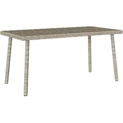 vidaXL Garten-Couchtisch Rechteckig Hellgrau 80x40x37 cm Poly Rattan