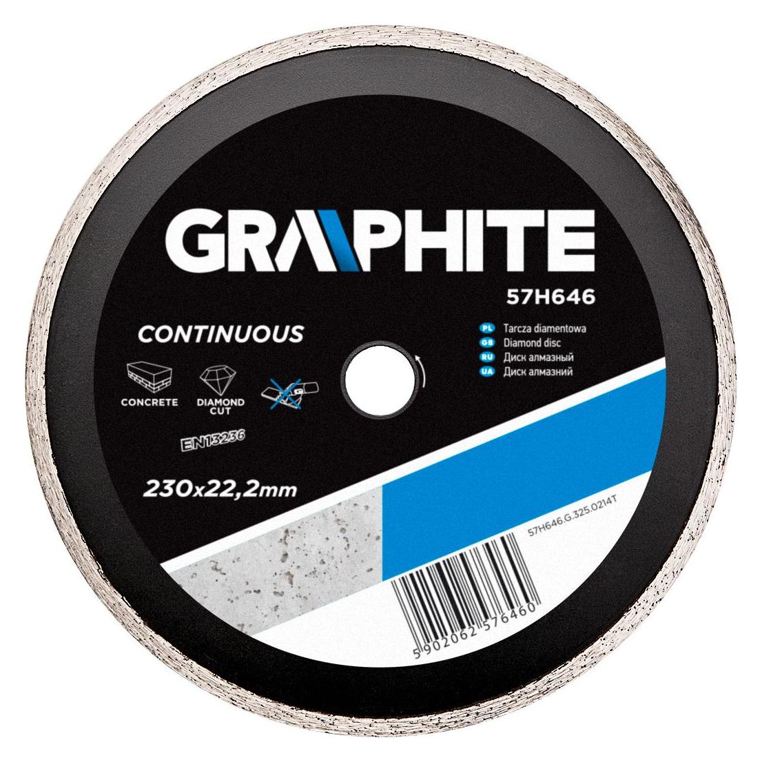 Graphite Graphit-Diamantscheibe 230x22,2 mm, massiv - 57H646 (TOP-57H646)
