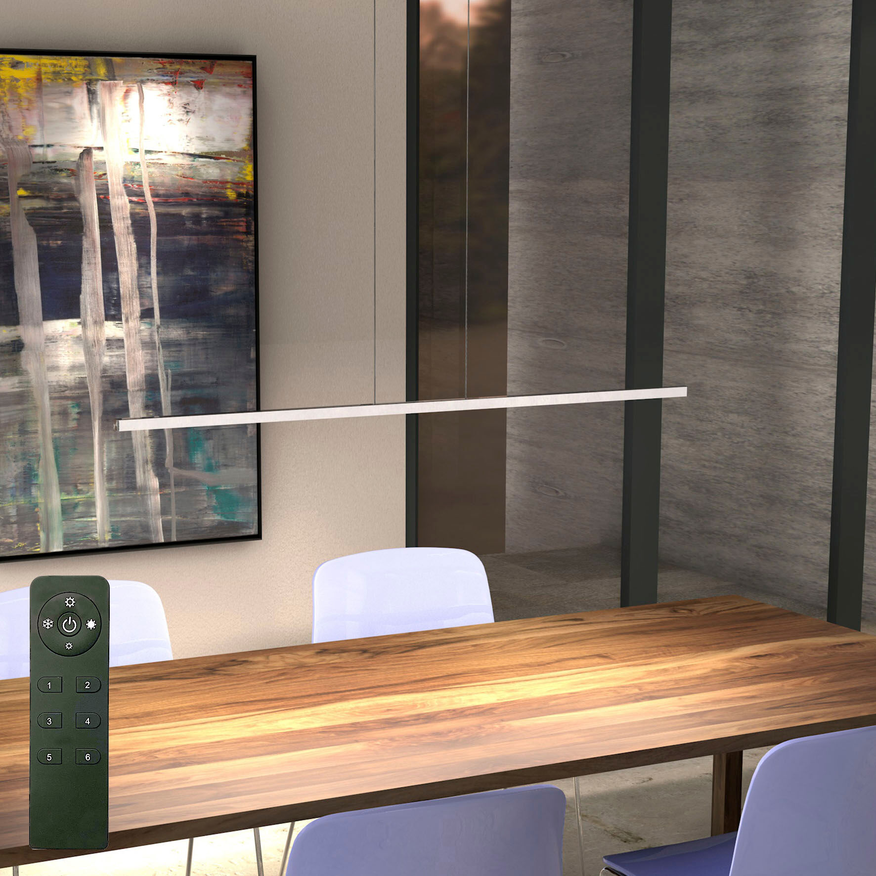 EVOTEC LED Pendelleuchte "Orix", Energieeffizienz: F, weiß (nickelfarben, weiß), 1 Stk., Leuchten, Color Control, 6-Kanal Fernbedienung, LED Pendelleuchte