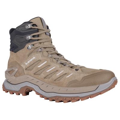 Wanderschuh LOWA "INNOVO MID", Herren, Gr. 44,5, beige (dune, grau), Leder, Textil, Schuhe Wanderschuh