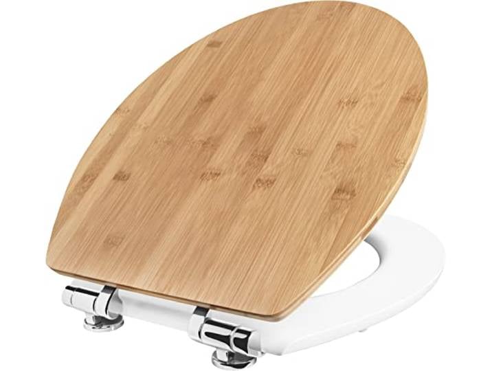 Cornat WC-Sitz Ligna - Hochwertiges Echtholz & MDF - Bambus - Absenkautomatik - Komfortables Sitzgefühl - Edle Holz-Optik passt in jedes Badezimmer / Toilettensitz / Klodeckel / KSLIGBWSC