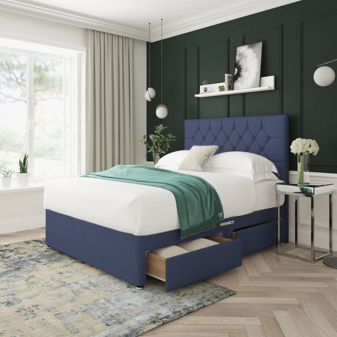 17 Stories Upholstered Divan Bed Sapphire Double (4'6)