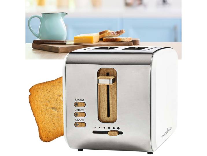 Design Toaster, Soft Touch, 6 Röststufen, Auftaufunktion, 900 W, weiss