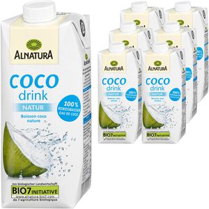 Alnatura Kokoswasser Coco Drink Natur, ohne Zuckerzusatz, BIO, 100% Kokosnusswasser, im Tetrapack, 6x 750 ml