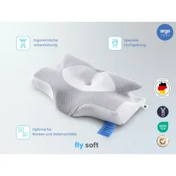 Arga Home AH Visco 4D Fly Soft Nackenstützkissen aus Visco-Memory-Schaum – 64x38 cm