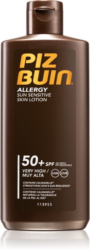 Piz Buin Allergy schützende Sonnenmilch für trockene und empfindliche Haut SPF 50+ 200 ml