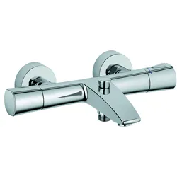KLUDI ZENTA SL Thermostat Wannenfüll- und Brausearmatur, Wandmontage, Heißwassersperre, 351010538, Farbe: Chrom
