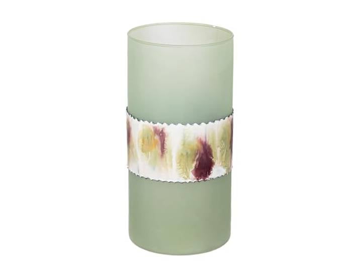 GILDE Dekovase Vase cylindrique en Verre - Vase à Fleurs - Vase de Table - Vase décoratif pour Le Salon - Couleur : Vert Mat - Hauteur : 25\,5 cm