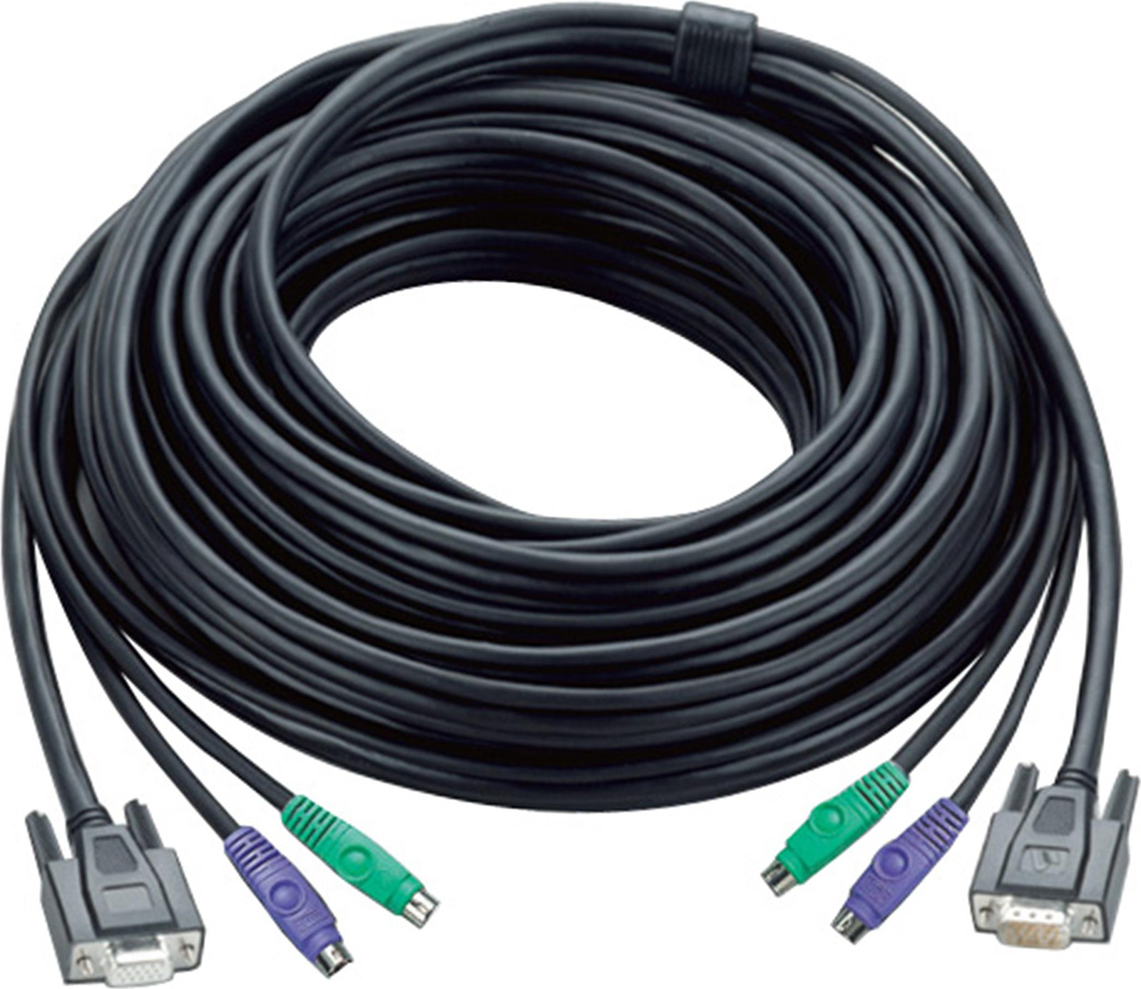 ATEN PS/2 KVM-kabel, 1,2 meter, zwart, HDB naar PS/2, mannelijk/vrouwelijk