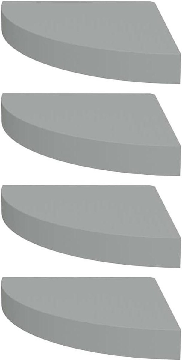 Set van 4 zwarte zwevende hoekplanken van MDF voor decoratie en opslag