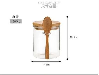 Inspired Living Airtight Glass Storage Jar With Wood Lid For Tea, Coffee, Spices And Pantry Organization b