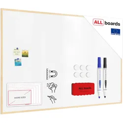 ALLBoards Magnetisches Whiteboard mit Naturholzrahmen 180x120cm