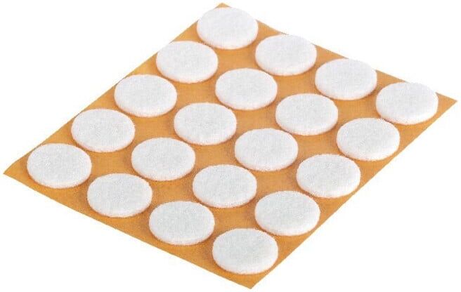 suki Patins en feutre, diamètre 17 mm, autocollants, blanc Contenu : 20 (3566300)