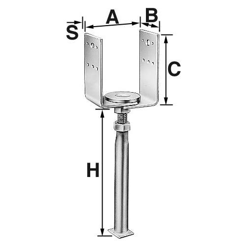 Simpson Sst Stützenfüsse VARIO, Typ D (Stützenfuss, 1 Stk.) (PVD80G)