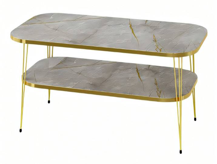 Xlmoebel Couchtisch Eleganter grauer Holz-Couchtisch mit modernem Design von XLMOEBEL (Packung, Couchtisch), Made in Europa