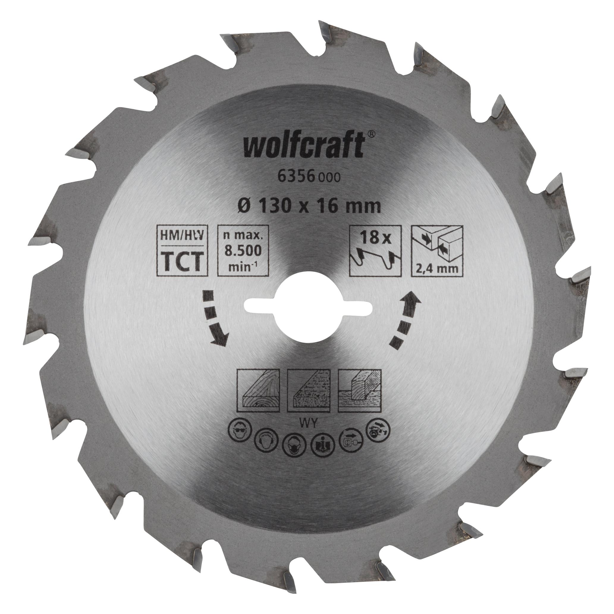wolfcraft 1 Kreissägeblatt HM, 18 Zähne ø130mm (6356000)