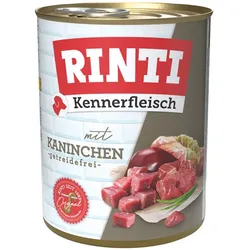 RINTI Kennerfleisch 800g Dose Hundenassfutter 6 x 800 Gramm Kaninchen