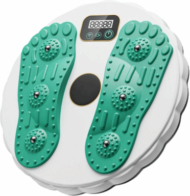 Combo Retail Shop Rotatable Assist Fitness Slim Machine, Electronic LCD Display Waist Disc, Non Slip Base, Weight Loss Foot Massage Board white Green