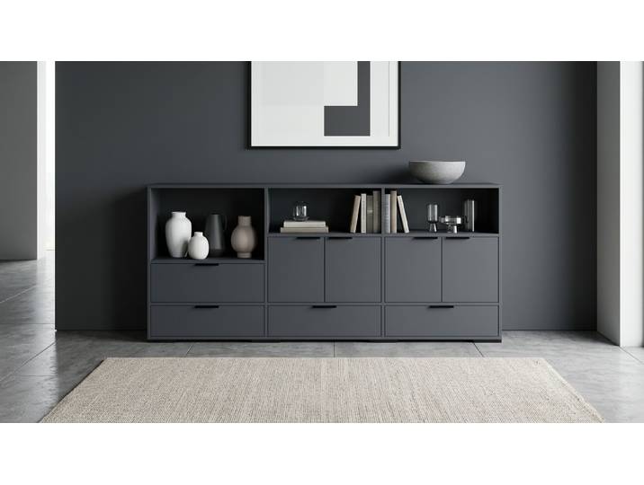 Schwarzes Sideboard - Kommode, Schwarz Premium Dekore Schwarz