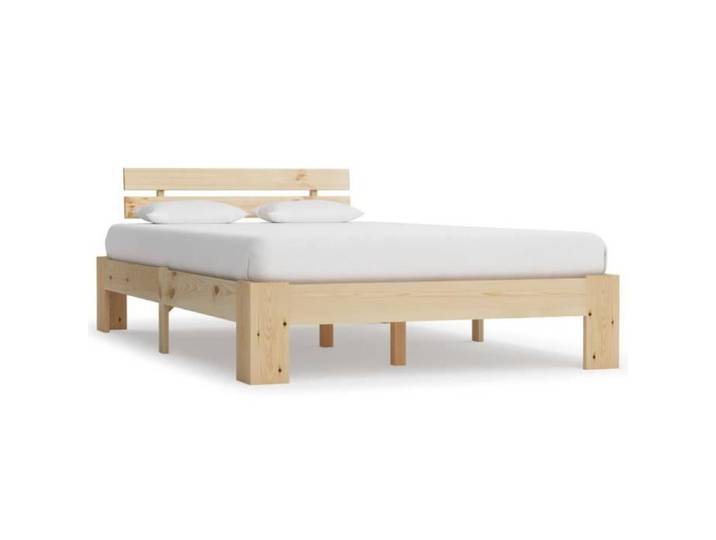 Chez JILL® Lit Double de Chambre à Coucher Cadre de lit Structure de lit adulte classique Bois de pin massif 140x200 cm FR6437