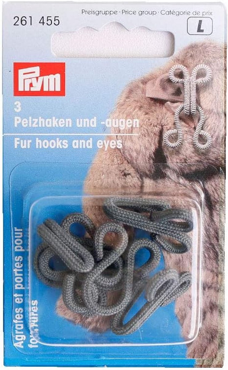Set van 3 grijze bonthaken en bedekte ogen