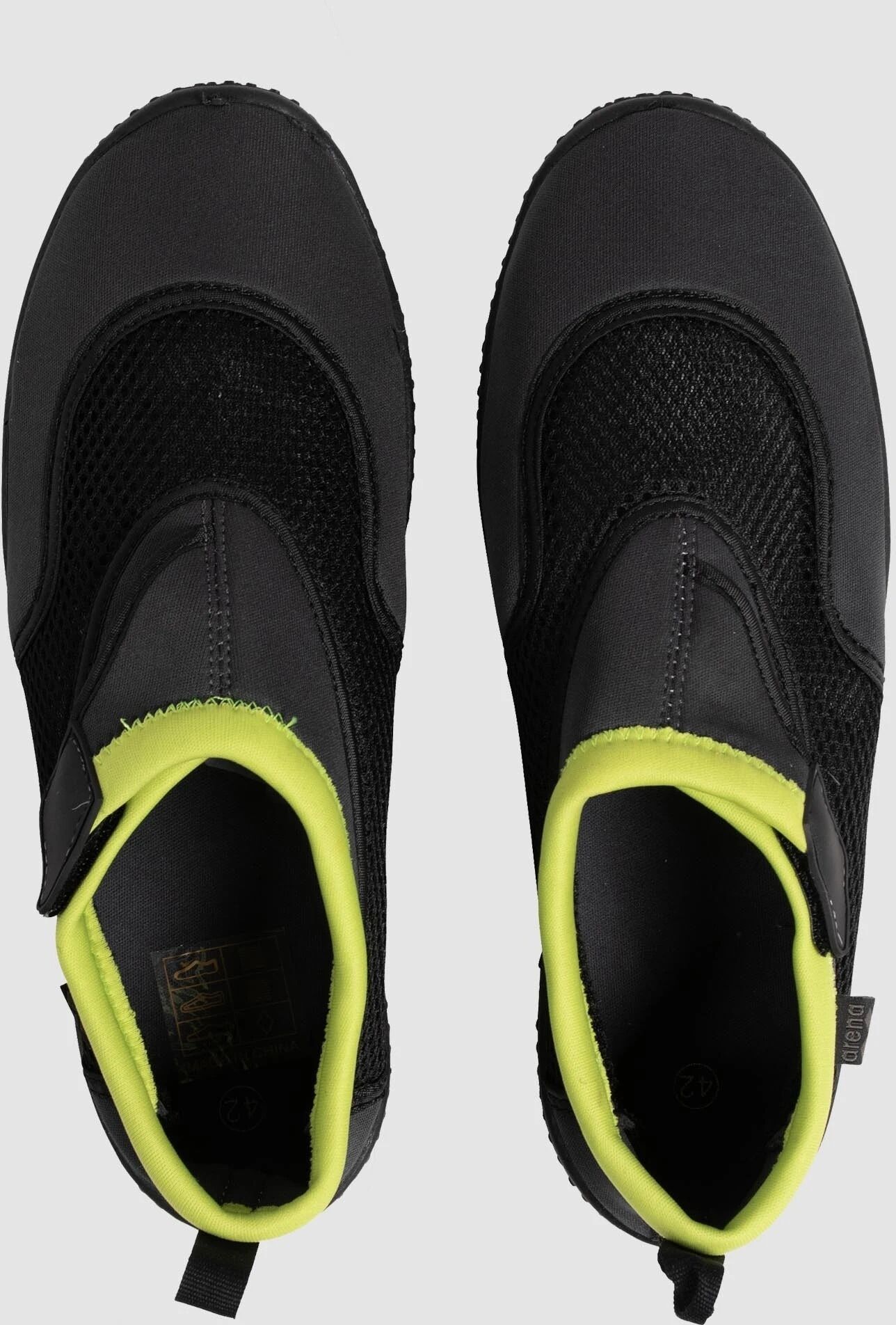 Badeschuh ARENA "ARENA WATERSHOES", Damen, Gr. 39, grau (schwarz_grau, li), Obermaterial: 60% Polyester, 38% Gummi, 2% Nylon, Schuhe Badeschuh schwarz_grau, li 39
