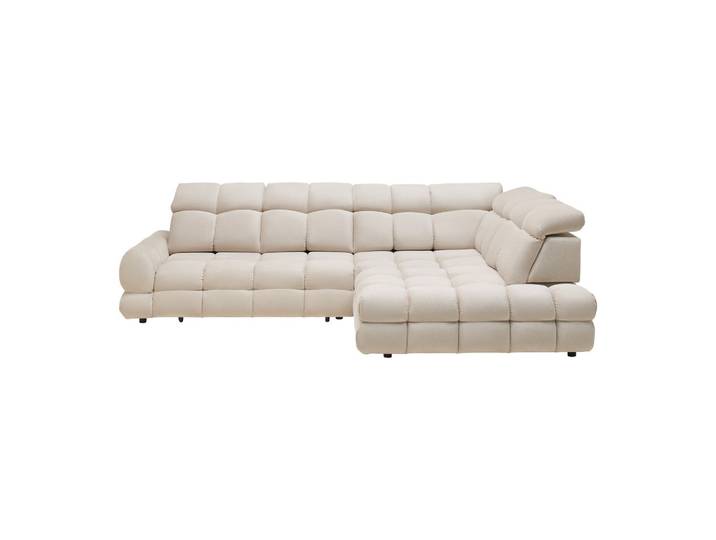 Ecksofa 302/217 cm Beige Webstoff