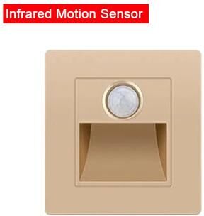 Inspire Select Infrared Motion Sensor Recessed Step Light LED Wall Stair Light For Indoor Outdoor Hallway & Garden gold Sensor