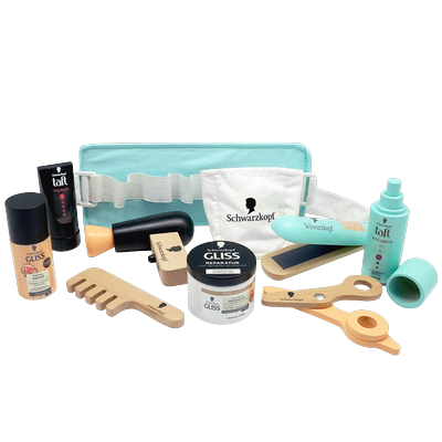 Kaufladensortiment TANNER "Hairdressing Set Schwarzkopf", bunt, Kaufladensortimente, Kinder, Holz