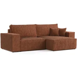 ECKSOFA CAVO mit Schlaffunktion Kupfer im Tilia Stoff