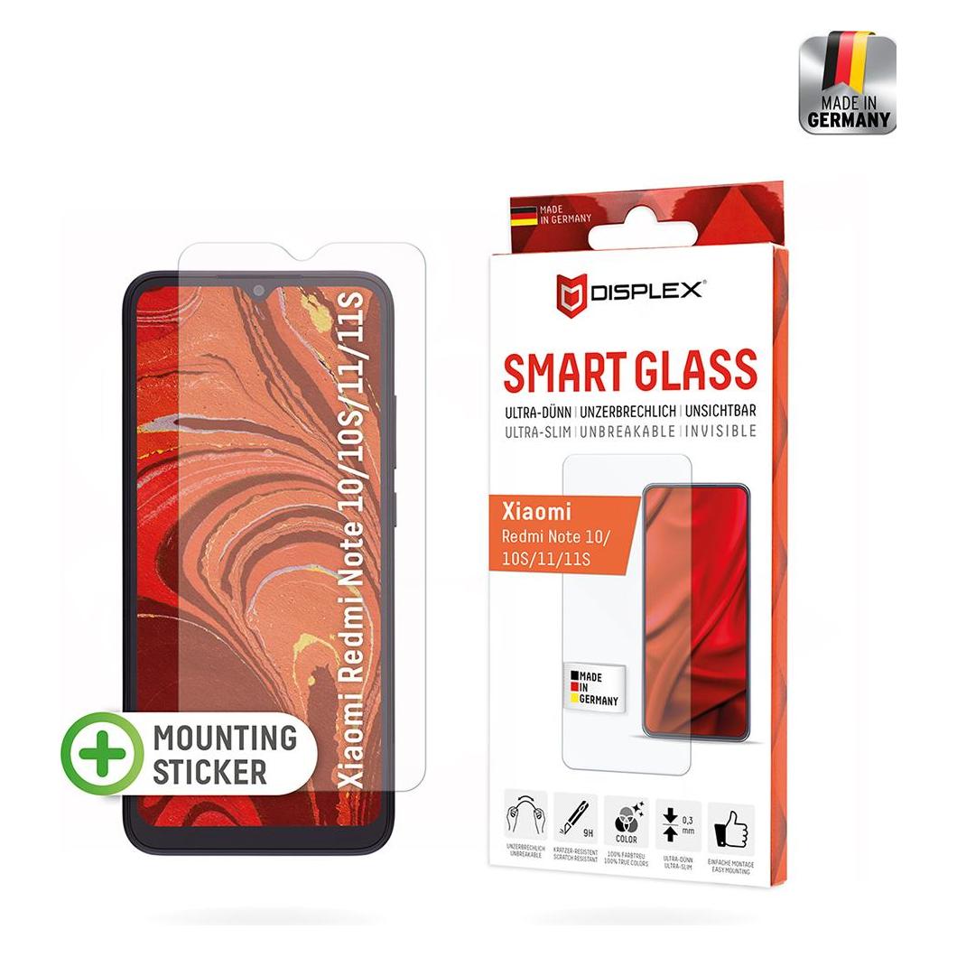 Displex Smart Glass, Displayschutzfolie (1 Stk., Xiaomi Poco M5s, Xiaomi Redmi Note 10, Xiaomi Redmi Note 10S, Xiaomi Redmi Note 11, Xiaomi Redmi Note 11S, Xiaomi Redmi Note 12S) (01650)